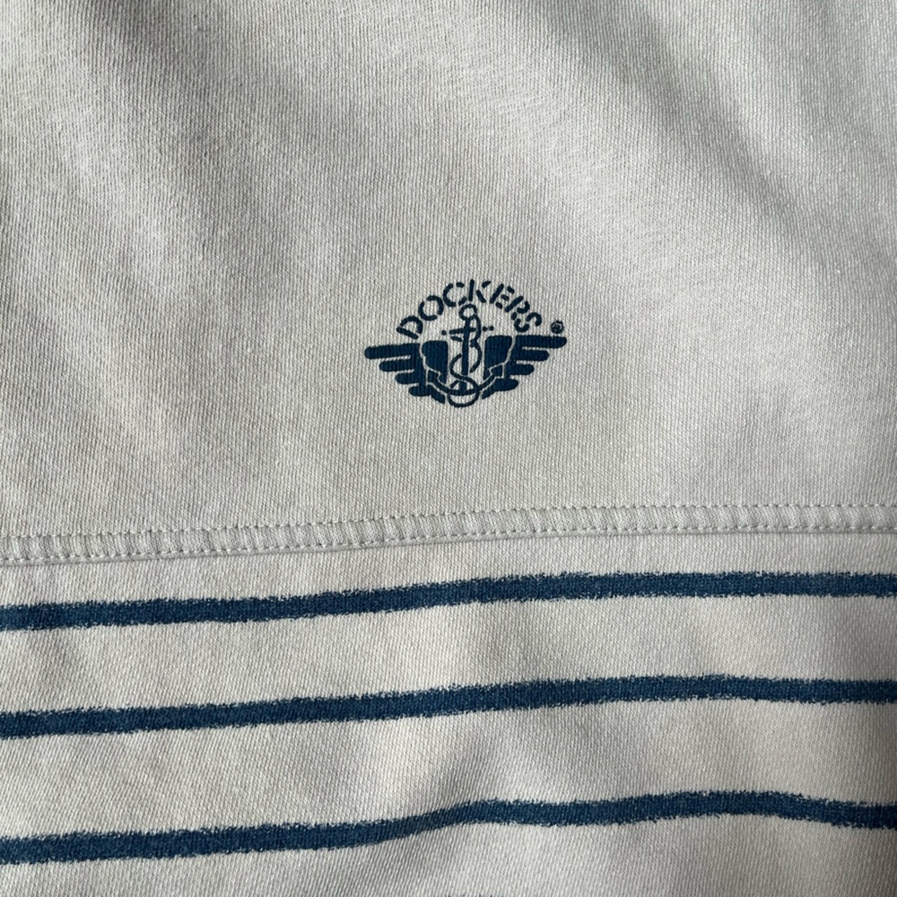 Dockers Striped Beige and Blue Men's Sweatshirt, Size XL - Picture 3 of 5